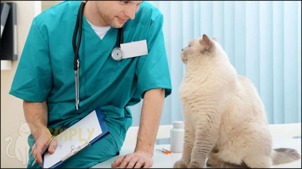 A cat with a vet