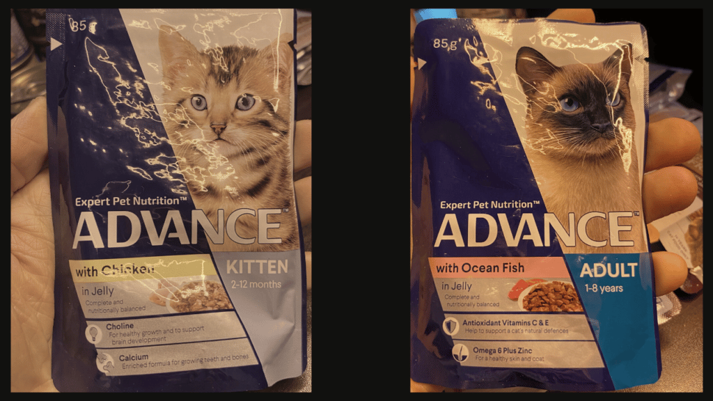 A look at Advance wet cat food products.
