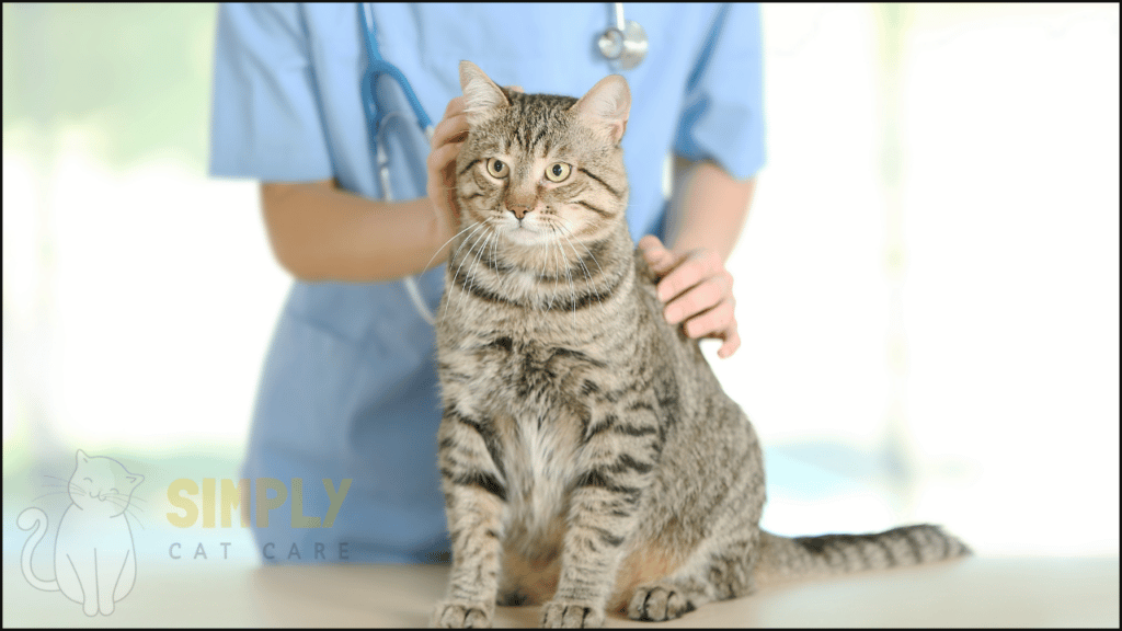 A cat getting a veterinary check up.