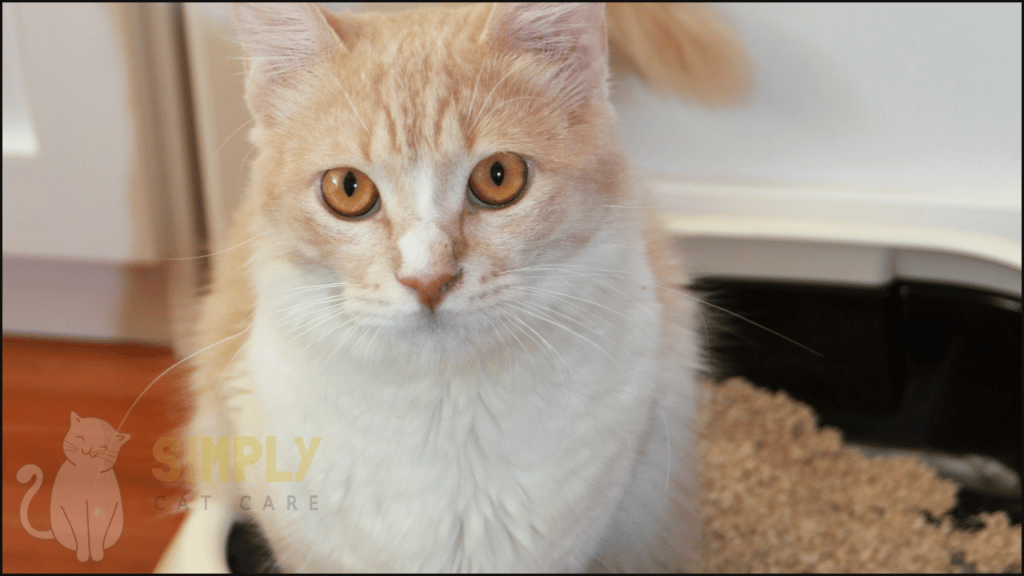 A cat in a litter box