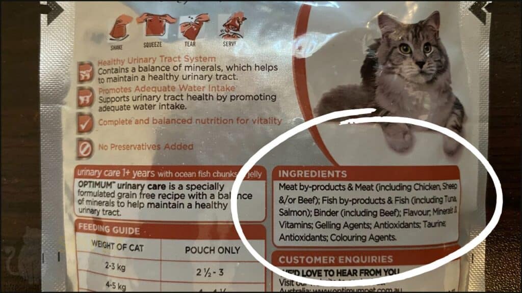Optimum Kitten with Salmon Chunks in Jelly  ingredients list.