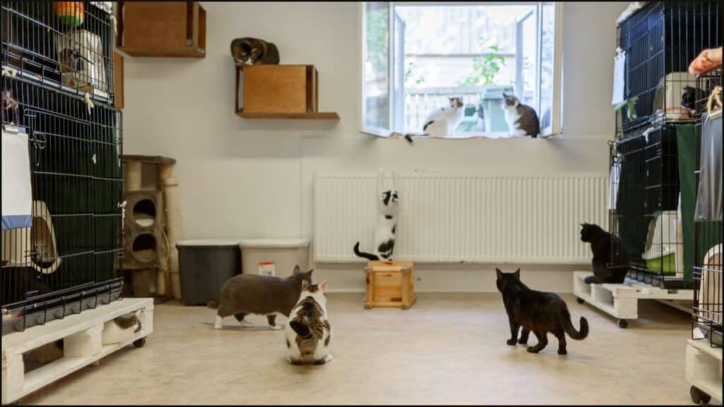 Cat shelters and similar can increase stress and constipation in cats