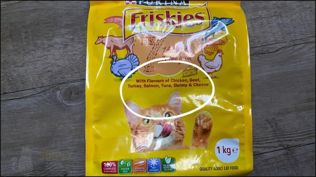 A cat food that uses the FLAVOR descriptor