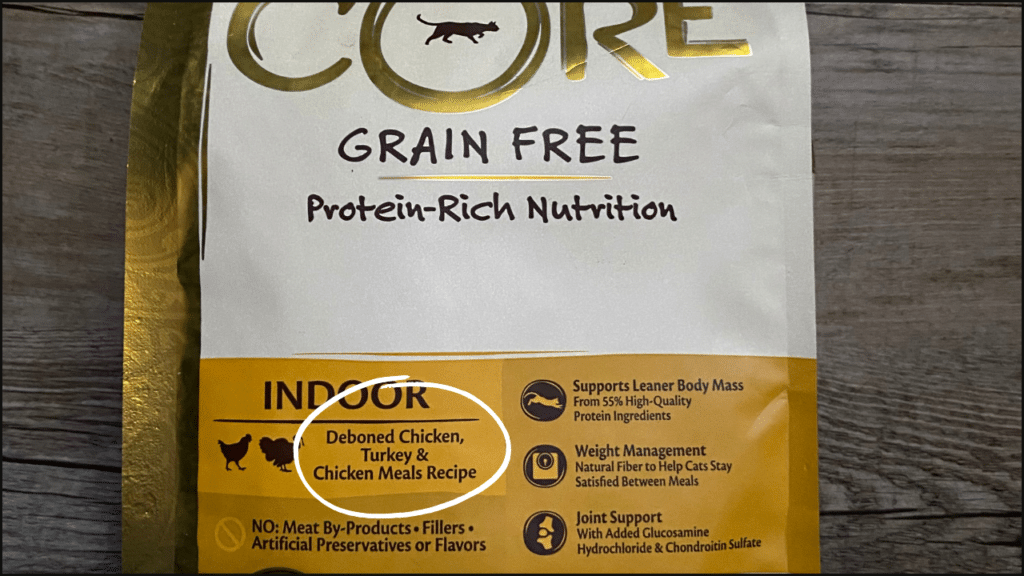 A cat food that uses the RECIPE descriptor