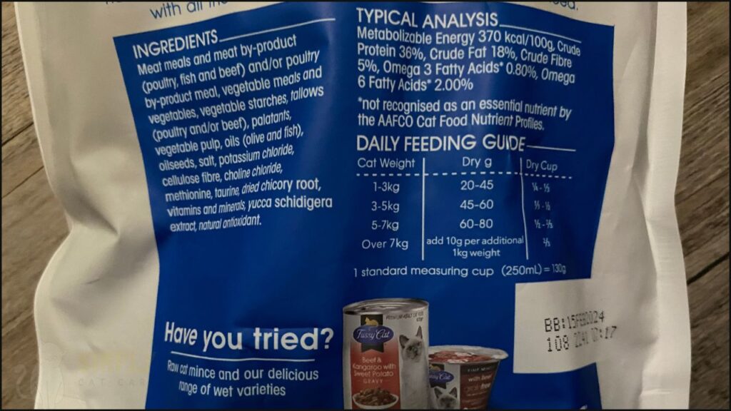 Fussy Cat ingredients list