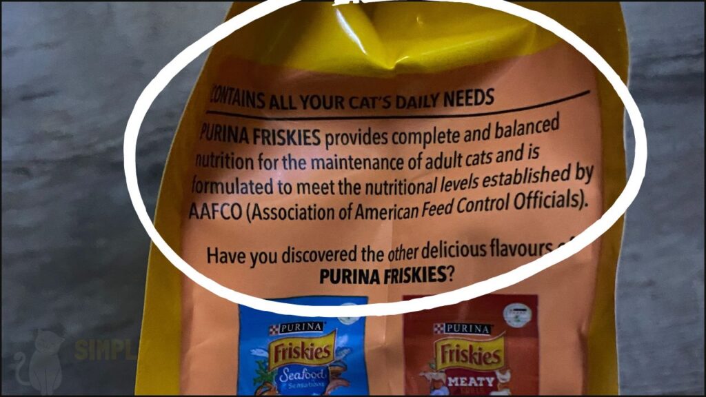 Friskies dry cat food statement of nutritional adequacy