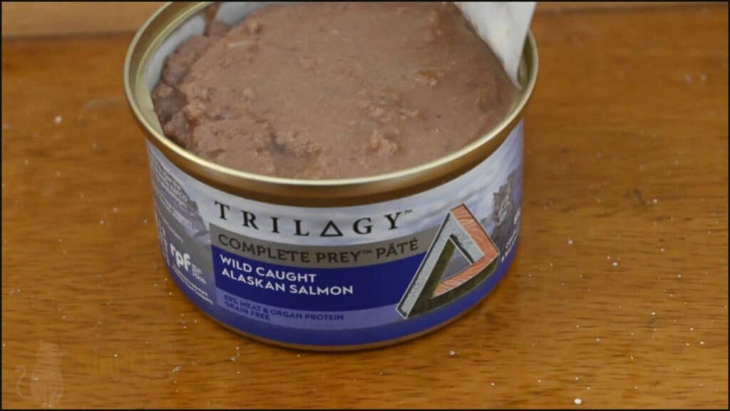 Trilogy complete prey pate wild caught Alaskan salmon (presentation)