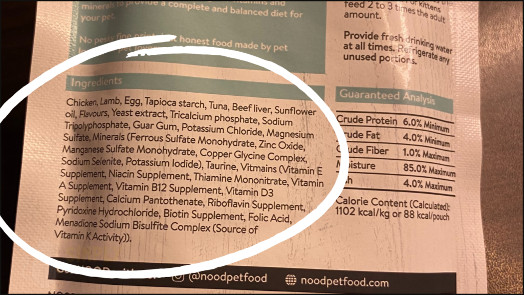 Nood grass-fed lamb ingredient list