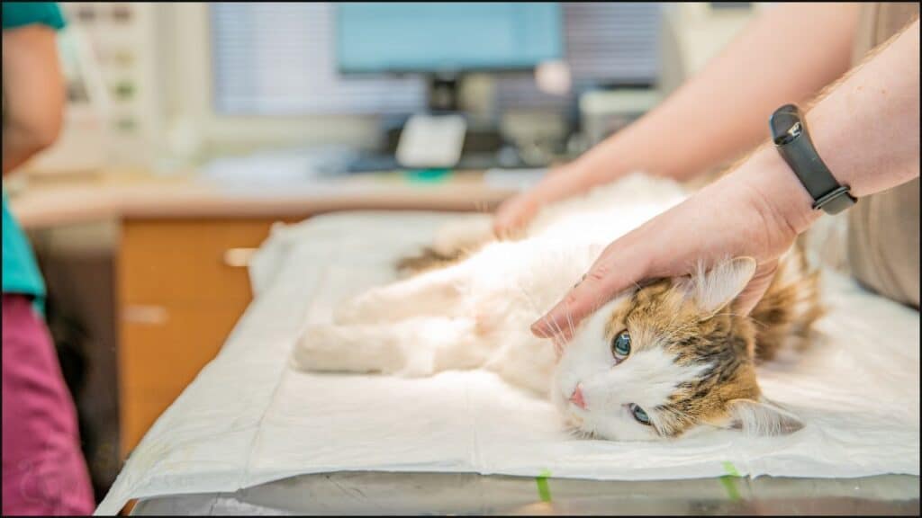 A cat with a vet