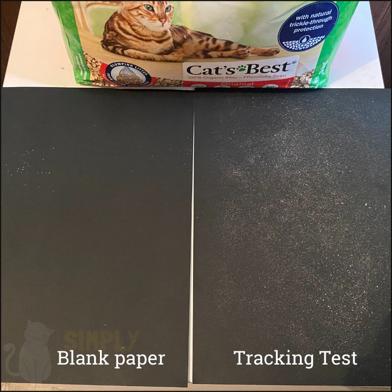 A picture showing leftover residue from using Cat's Best original cat litter (C) Simply Cat Care
