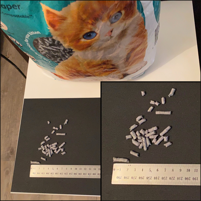A photo showing the size of Breeder's Choice cat litter (C) Simply Cat Care