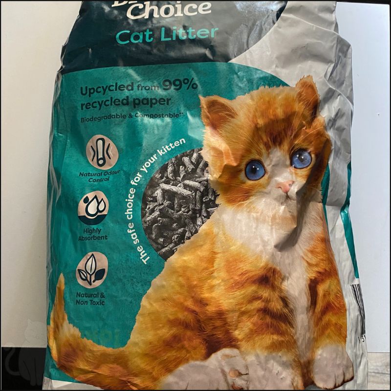 Front label of Breeder's Choice cat litter (C) Simply Cat Care