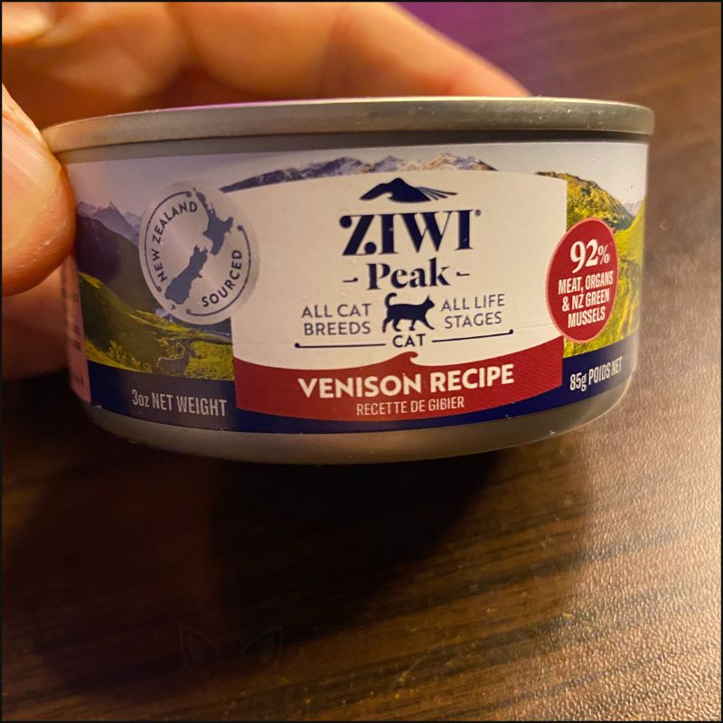 A photo of Ziwi Peak venison wet cat food.
